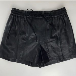 Zara high waisted vegan leather shorts